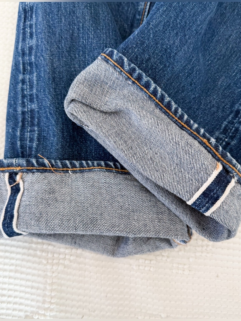 VINTAGE Levis straight Leg Selvedge Jeans Red Tab #6 Code USA Made - Picture 5 of 16